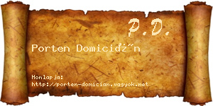 Porten Domicián névjegykártya